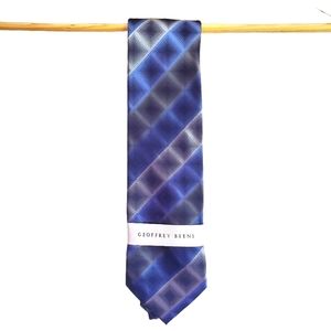 Geoffrey Beene New Men's Tie Blue Gray Silk Diamond Pattern